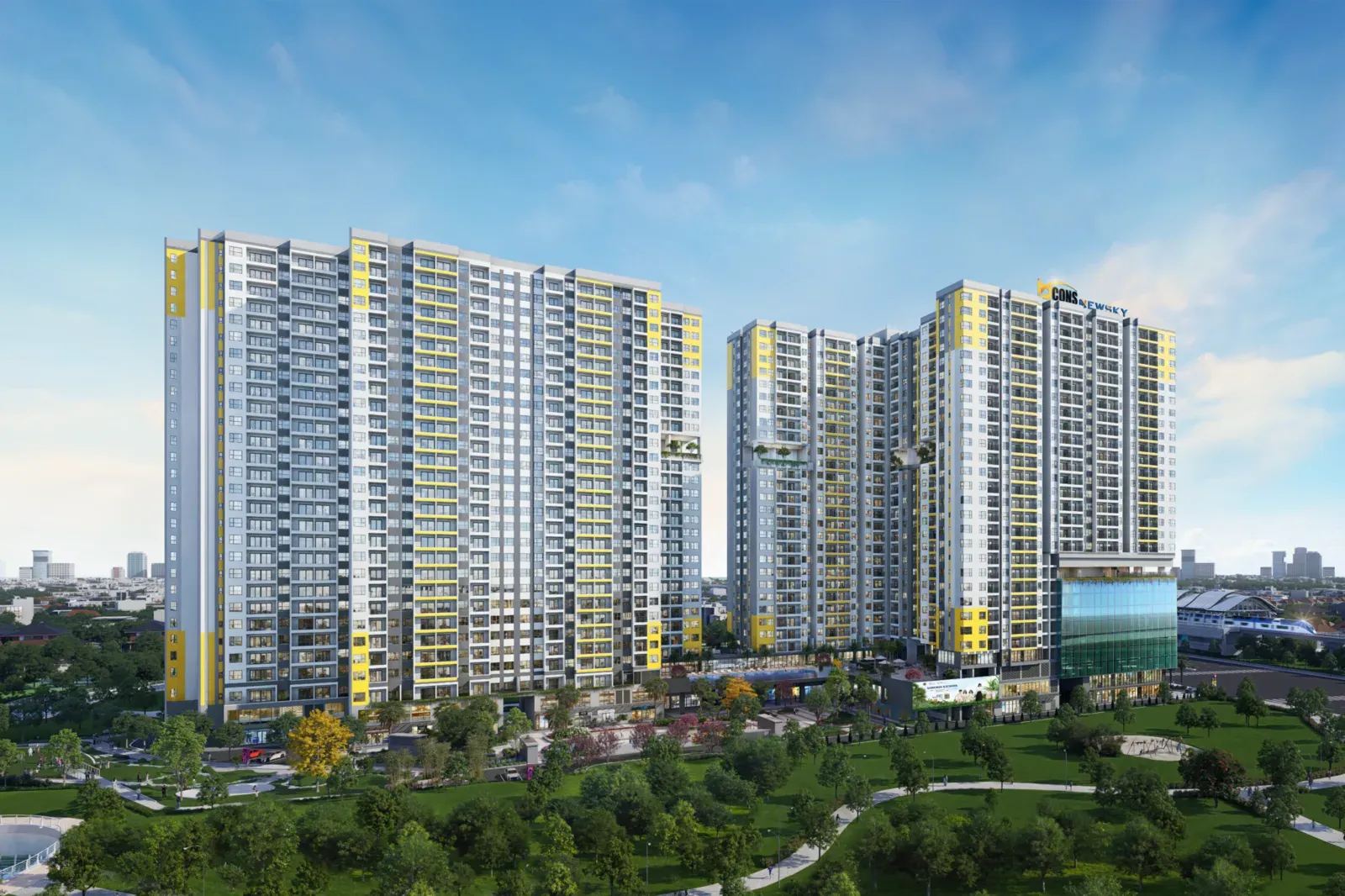 Phối cảnh tổng thể Bcons NewSky
